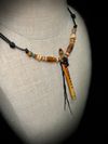 Flame Box Elder Flute Pendant with Sleeping Beauty Turquoise Inlay