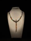 California Big Leaf Maple Burl Miniature Flute Necklace with Turquoise inlay