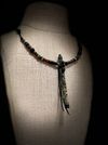 Buckeye Burl and Rosewood Miniature Flute Necklace with Turquoise Inlay