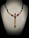 Curly Maple Wood Miniature Flute Pendant with Sleeping Beauty Turquoise Inlay