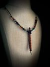 Red Cedar Miniature Flute Necklace with Sleeping Beauty Turquoise Inlay