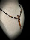 Cherry Wood Miniature Flute Pendant with Sleeping Beauty Turquoise Inlay
