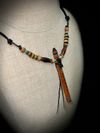 Cherry Wood Miniature Flute Pendant with Sleeping Beauty Turquoise Inlay