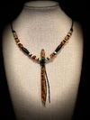 Alaskan Yellow Cedar Burl Miniature Flute (Natural End) with Turquoise Inlay