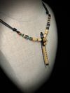 Poplar Wood Miniature Flute Pendant with Sleeping Beauty Turquoise Inlay