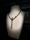 California Big Leaf Maple Burl Miniature Flute Necklace with Turquoise inlay