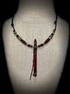 Padauk Wood Miniature Flute Pendant with Sleeping Beauty Turquoise Inlay