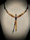 Flame Box Elder Flute Pendant with Sleeping Beauty Turquoise Inlay