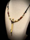 Poplar Wood Miniature Flute Necklace with Sleeping Beauty Turquoise Inlay
