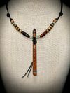 Cherry Wood Miniature Flute Pendant with Sleeping Beauty Turquoise Inlay