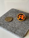 Monogram Lapel Pin (Gold/Orange)
