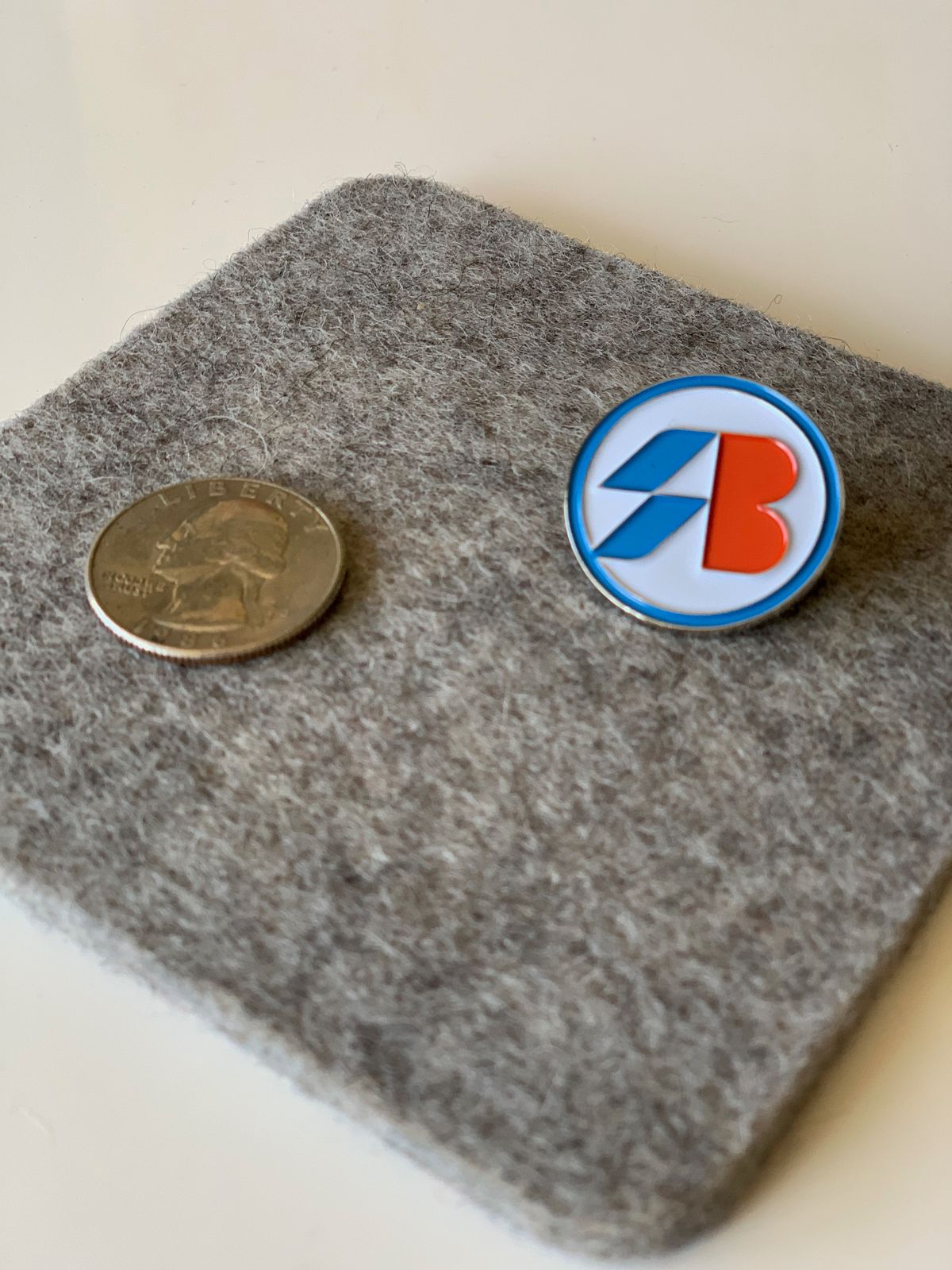 Monogram Lapel Pin (Red/Blue/White)