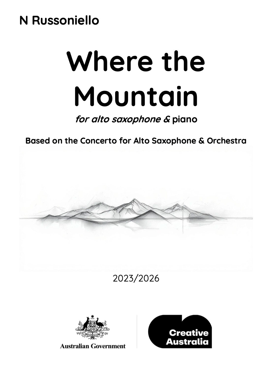 Where the Mountain for alto saxophone & piano