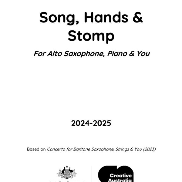 Songs, Hands & Stomp, alto Sax & piano