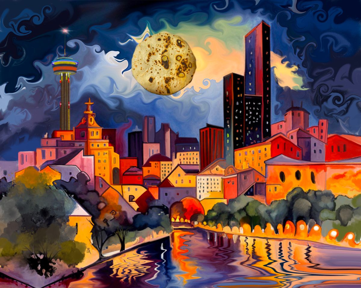 San Antonio Moon (10x8")