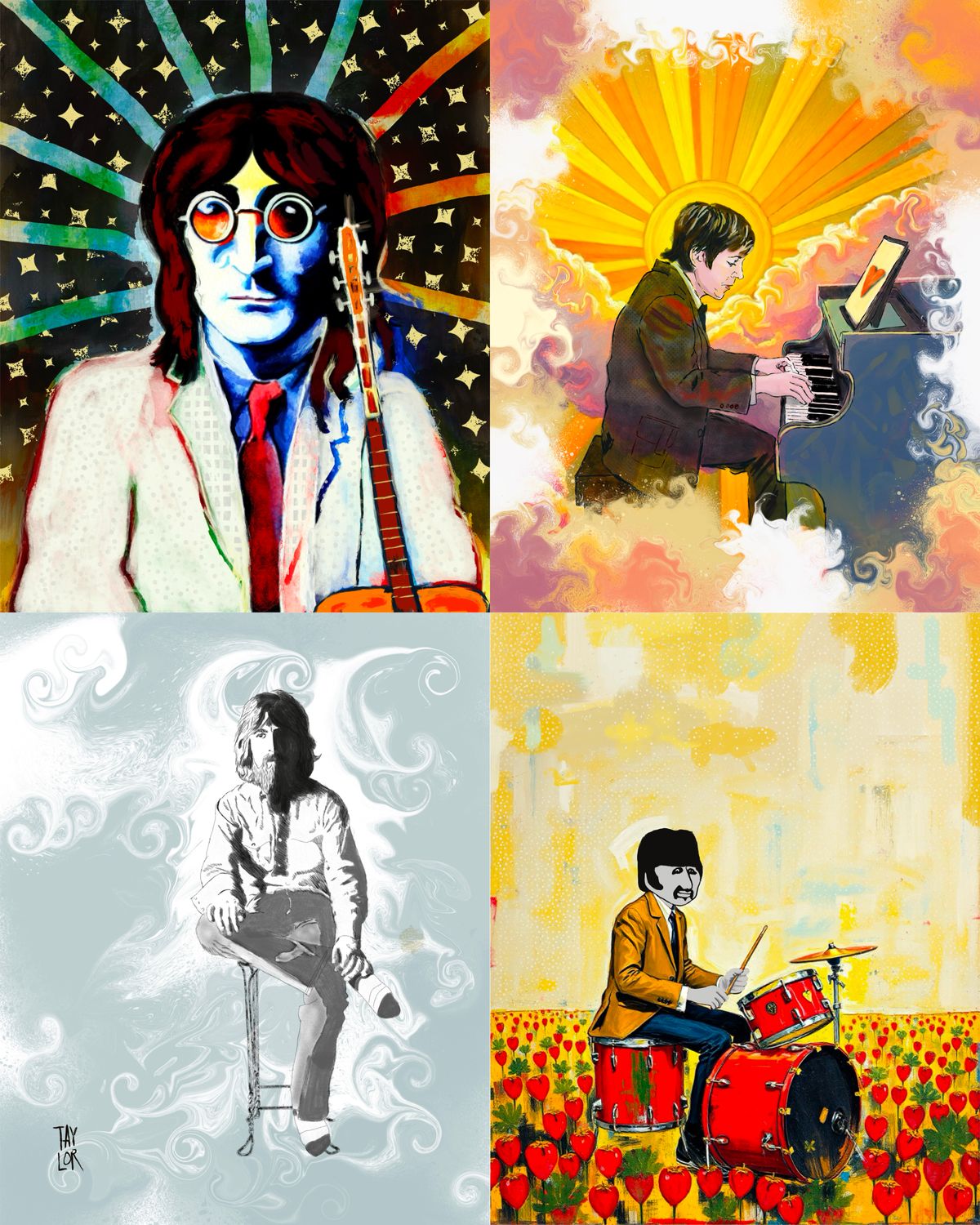 Abstract Musician Series - The Beatles (5x7")
