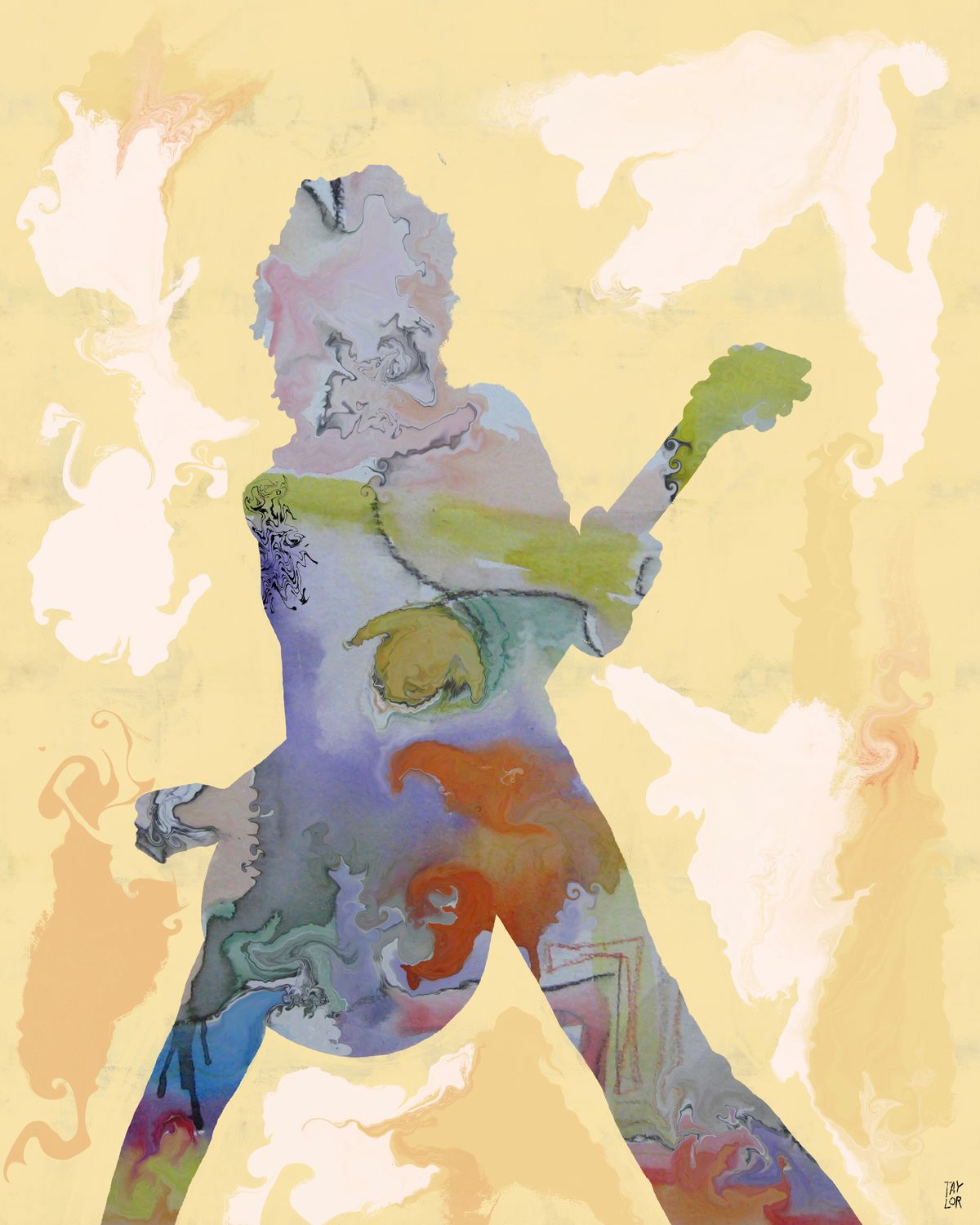 Abstract Musician Series - Jimmy Page (5x7")