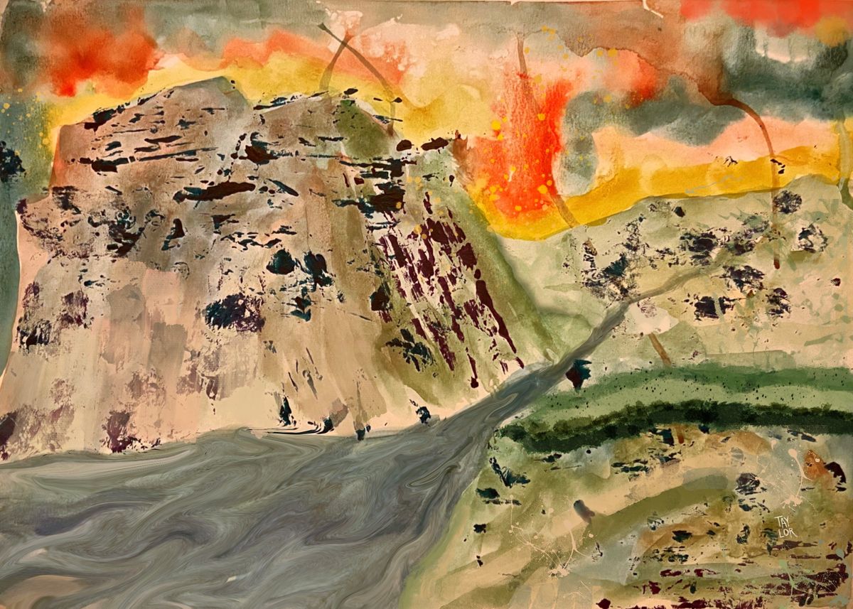 Landscape Series - River On Fire (7x5")