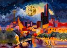 San Antonio Series - San Antonio Moon (7x5")