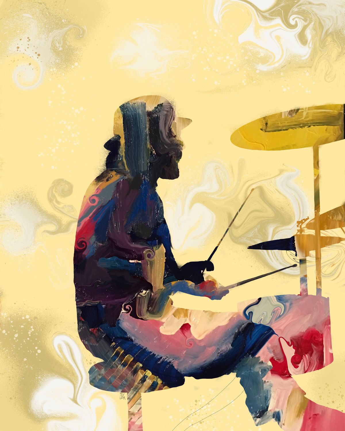 Abstract Musician Series - John Bonham (5x7")
