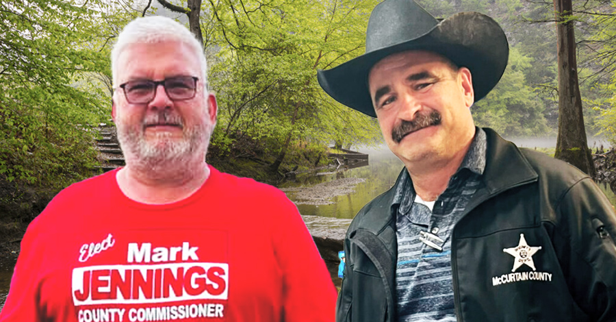 Mark Jennings (left) and Sheriff Kevin Clardy (right), McCurtain County
