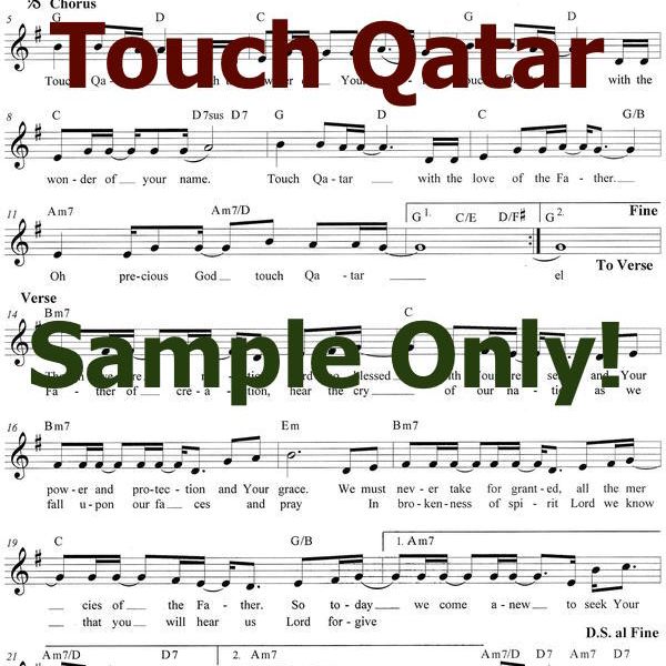 Touch Qatar - Leadsheet in G (Western Style)