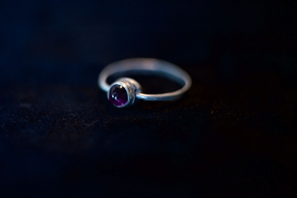 Purple Saphire Silver Ring