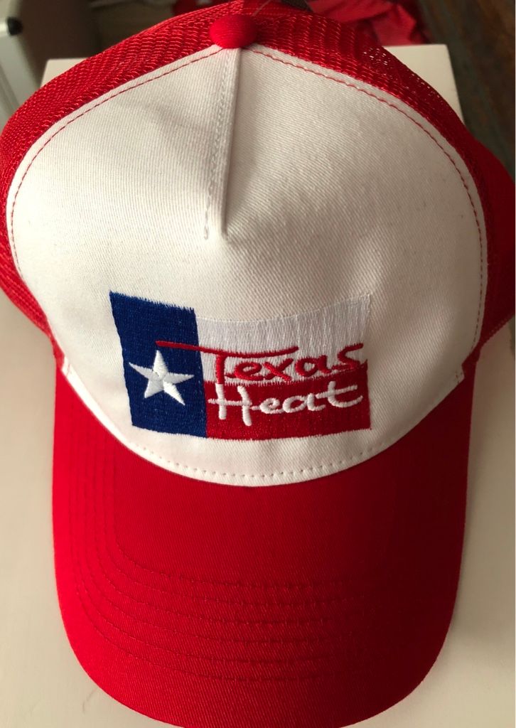Ballcap, white/red, flag logo