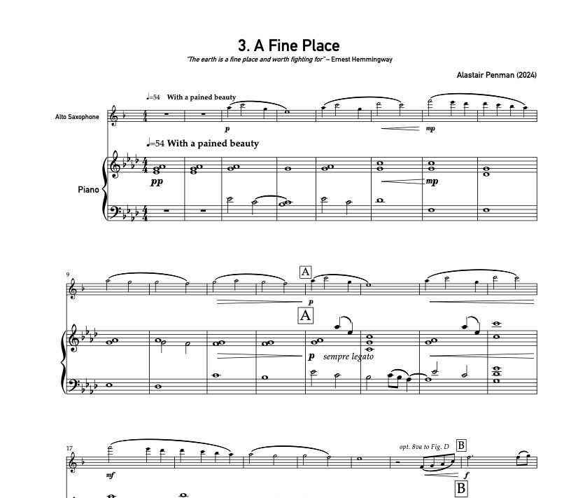 A Fine Place (Alto Sax & Piano) - Alastair Penman