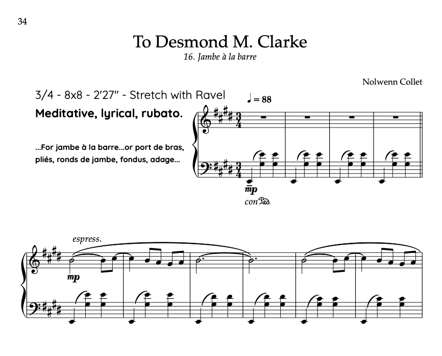 CODA - 16. Jambe à la barre "To Desmond M. Clarke" - PDF Sheet music