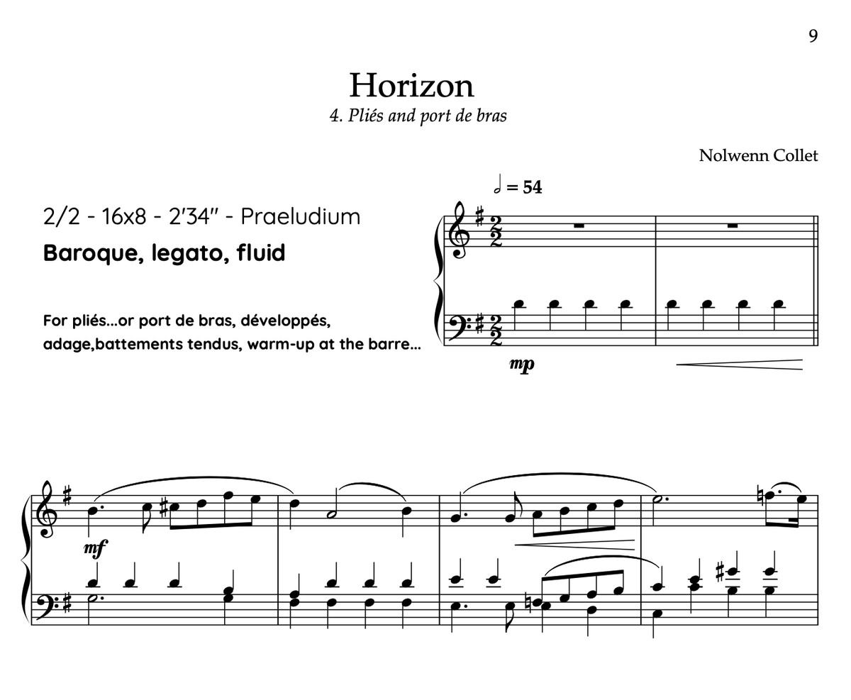 CODA - 4. Pliés and port de bras "Horizon" - PDF Sheet music
