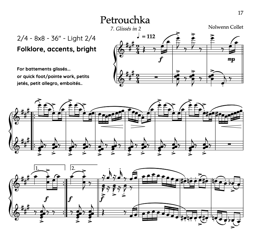 CODA - 7. Glissés in 2 "Petrouchka" - PDF Sheet music