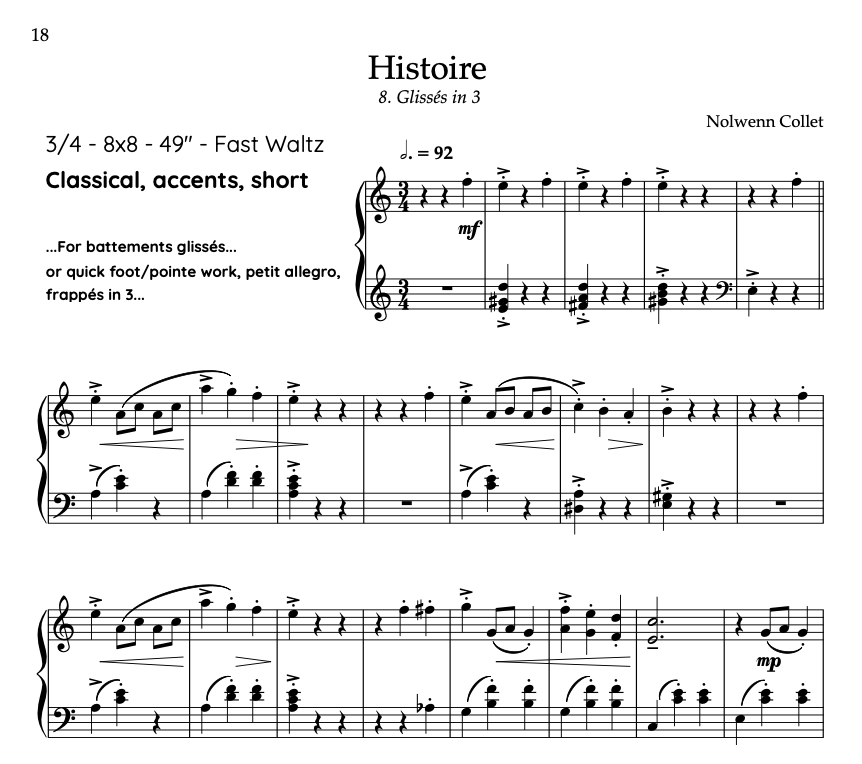 CODA - 8. Glissés in 3 "Histoire" - PDF Sheet music