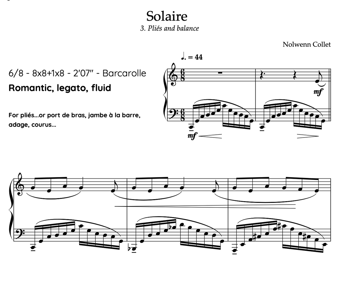 CODA - 3. Pliés and balance "Solaire" - PDF Sheet music