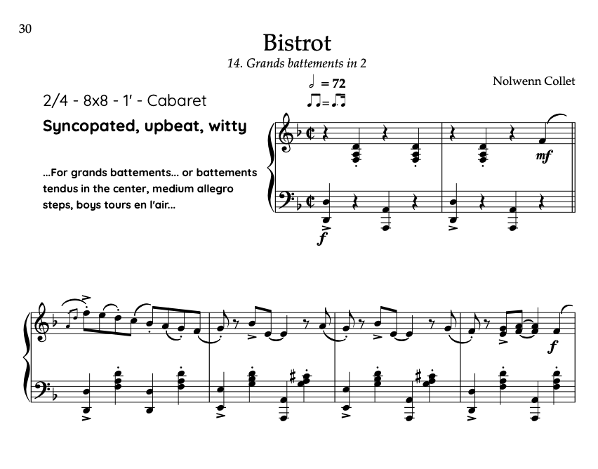 CODA - 14. Grands battements in 2 "Bistrot" - PDF Sheet music