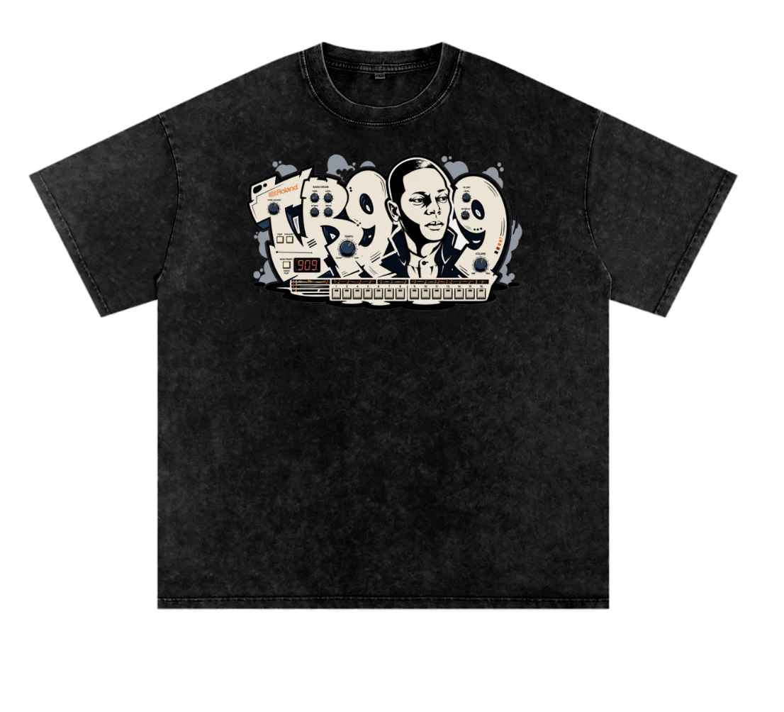 TR-909 / Jeff Mills Graff Faded Gradient T-Shirt