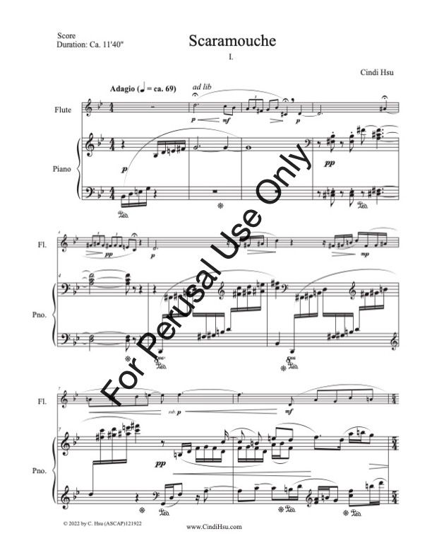 Scaramouche, for flute and piano