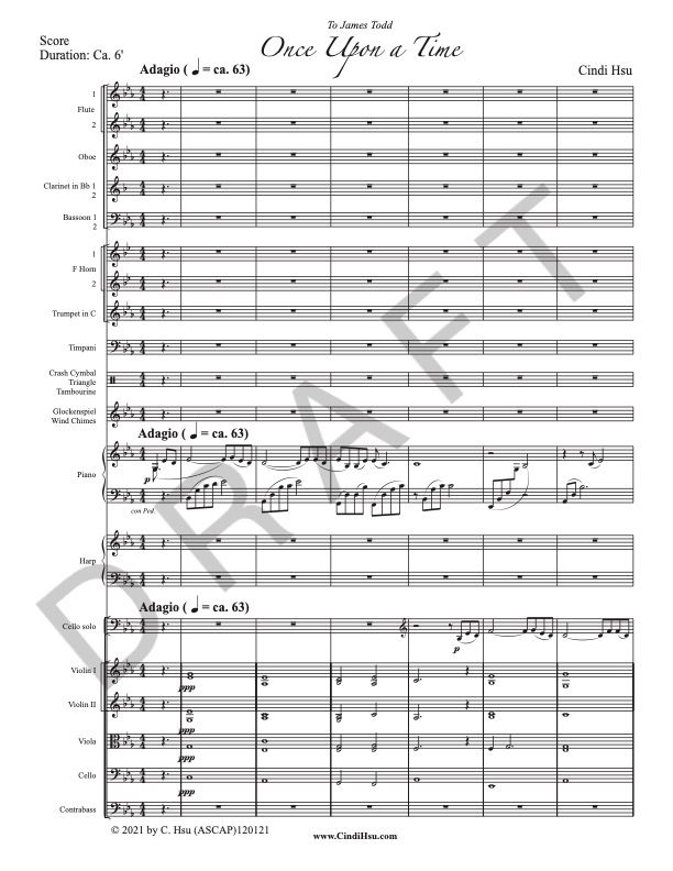 Once Upon A Time - for cello & orchestra (2021) SCORE ONLY