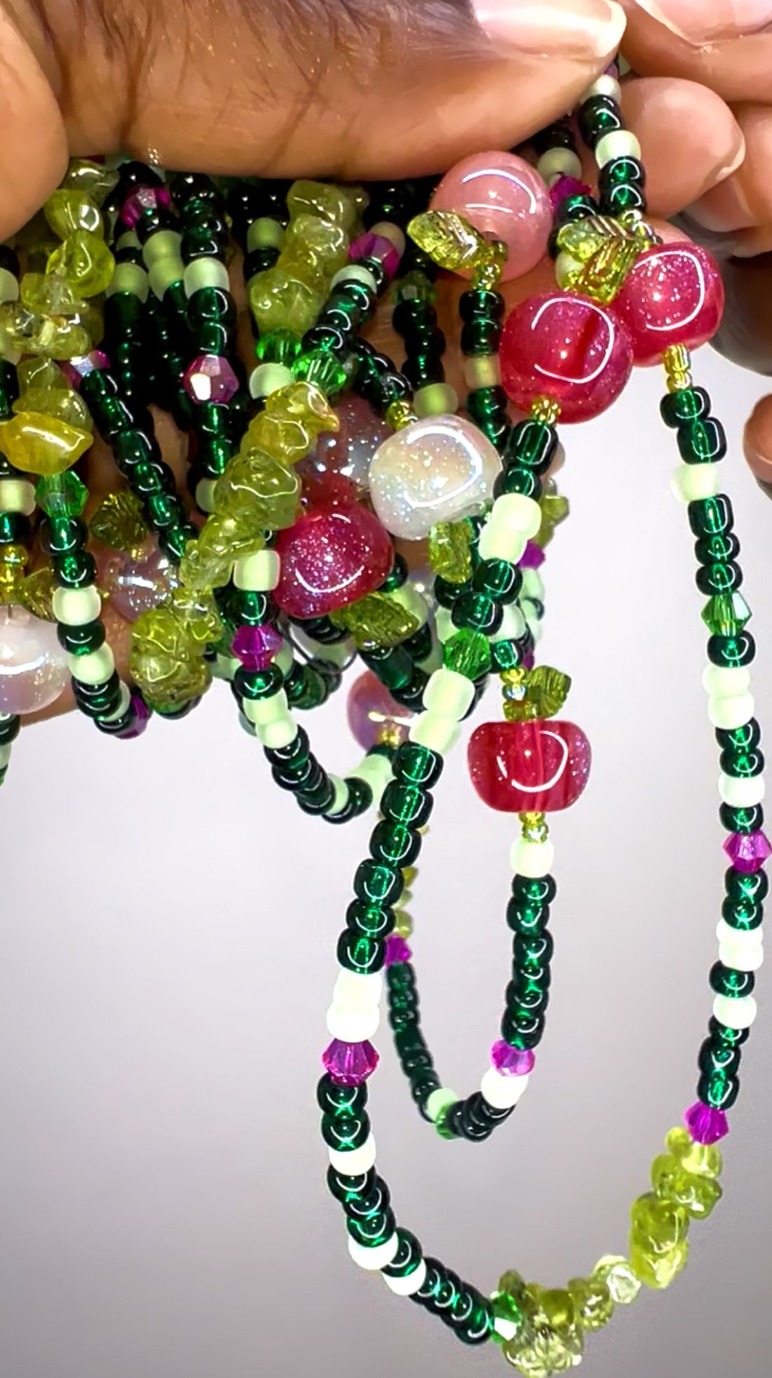 ๐ Apples & Peridot Dangle earrings