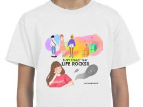 'Don't Forget That Life Rocks' Girls White T-Shirt