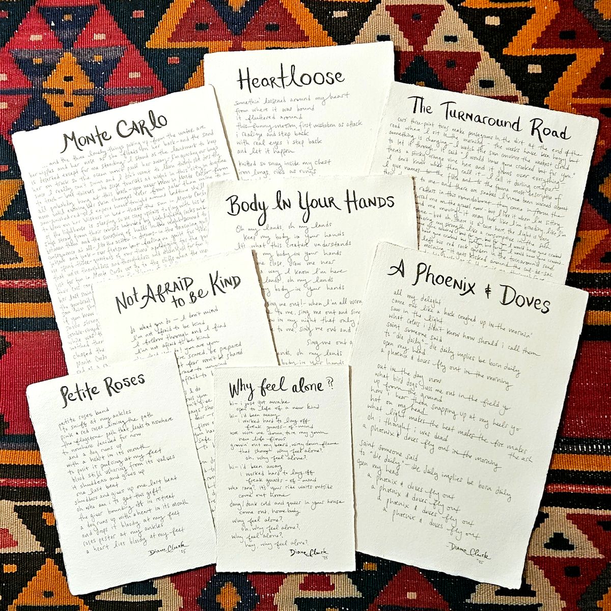 Handwritten Lyrics on Cotton Khadi Paper
