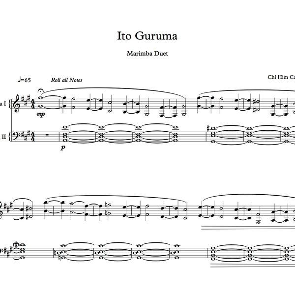 "Ito Guruma" Marimba Duet *Hard Copy*