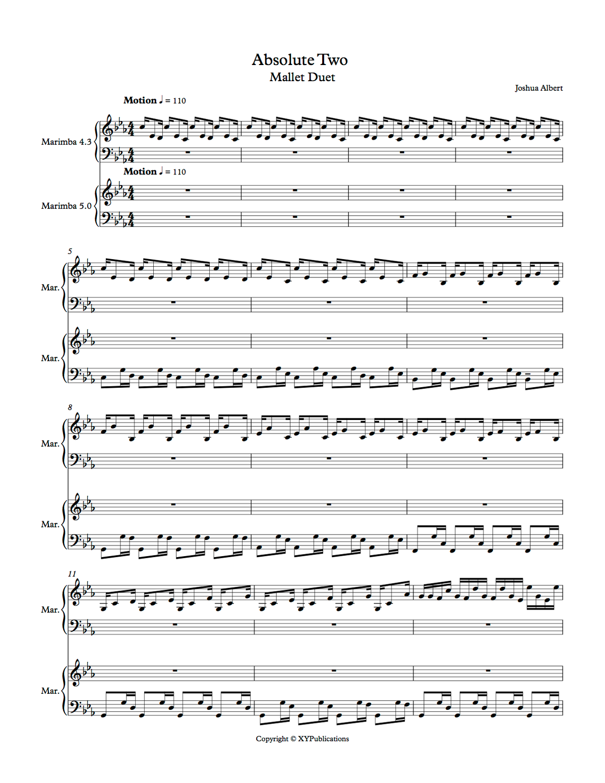 "Absolute Two" for Marimba Duet Digital Copy