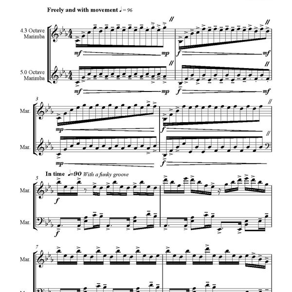 "Absolute Zero" Duet for Two Marimbas Digital Copy