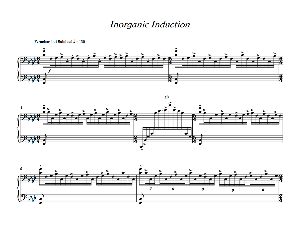 "Inorganic Induction" for Solo Prepared Marimba