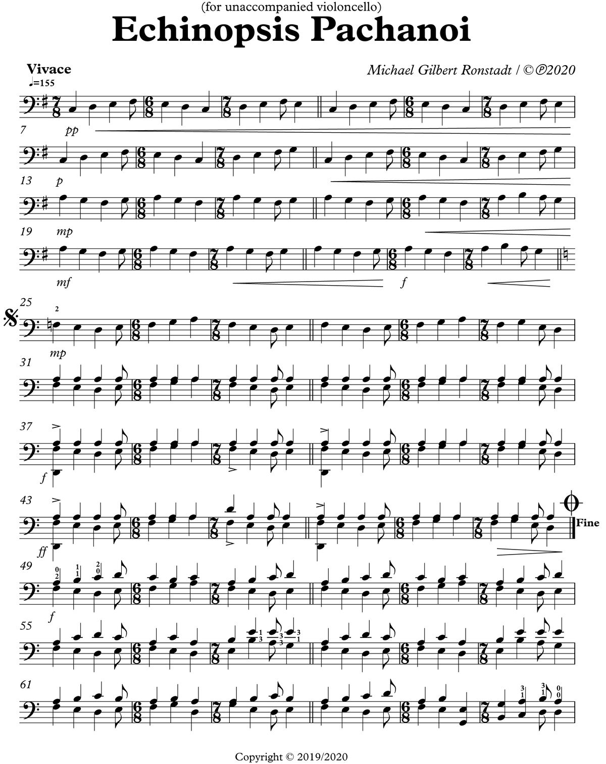 Echinopsis Pachanoi for Unaccompanied Cello