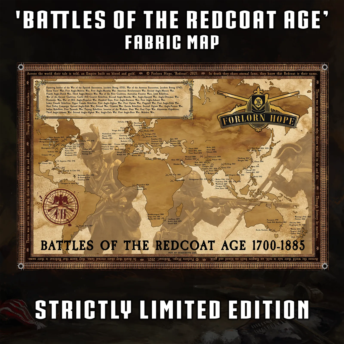 LIMITED EDITION - 'Battles of the Redcoat Age' Fabric Map