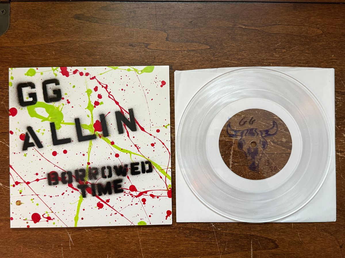 #106 & 107 - GG Allin Borrowed Time Hand #d Lathe Cut