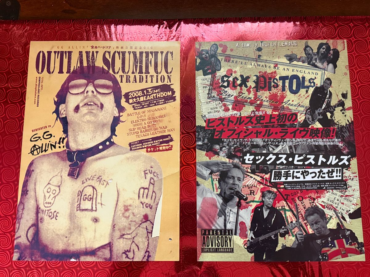 #46 Original Japanese GG Allin Tribute Flyer + Sex Pistols