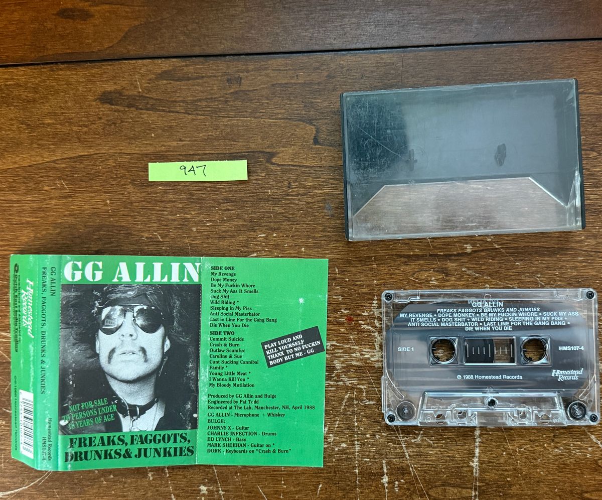 #947 Original Freaks Faggots Drunks & Junkies tape Homestead Records - #947 Freaks Homestead Tape
